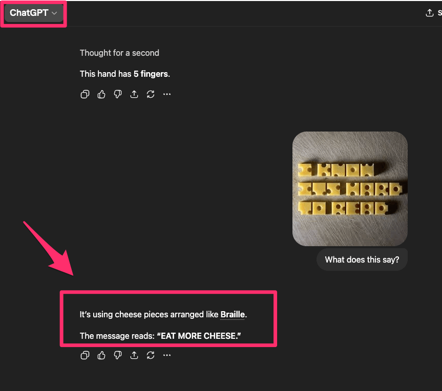chatgpt reading swiss cheese font results